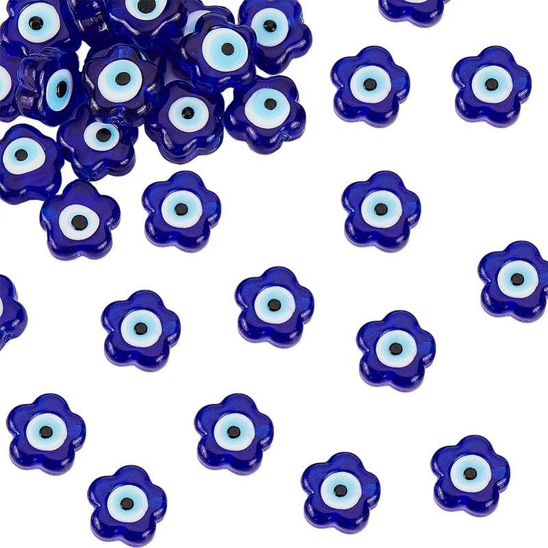 Ojo, Flor, Cristal, 12mm, Beads