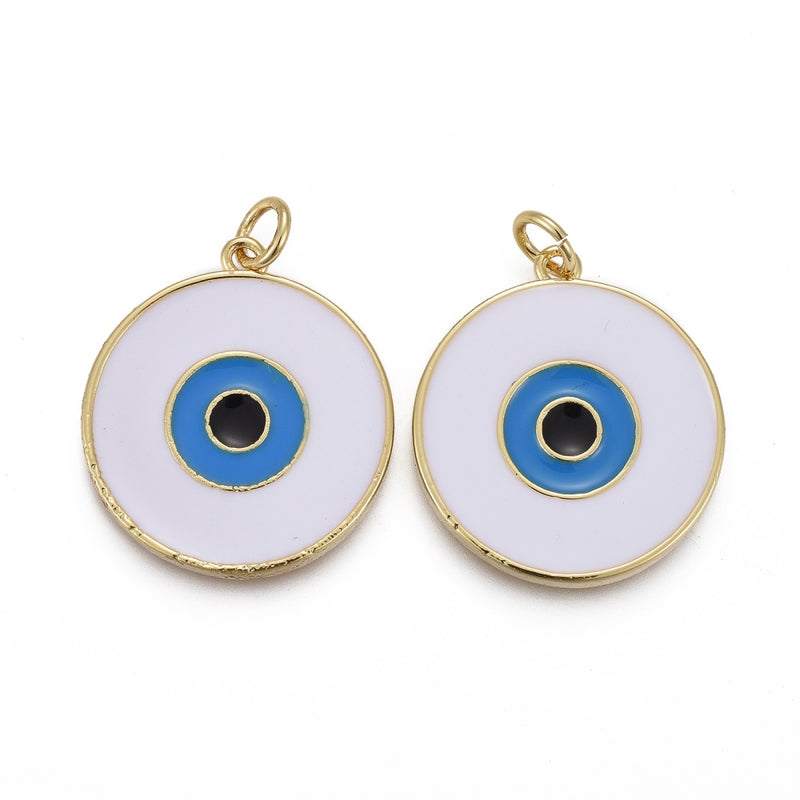 Ojo, Evil Eye, Brass, Enchapado 18k, Charm y Pendant