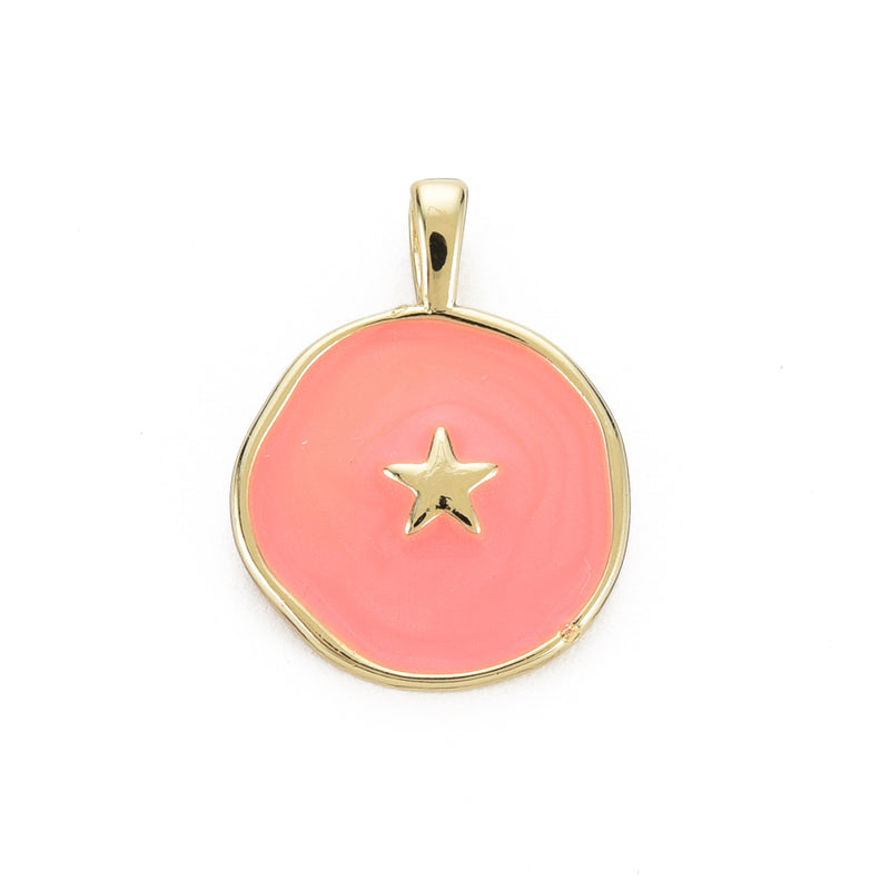 Estrella, Brass, Enchapado 16k, Charm y Pendant