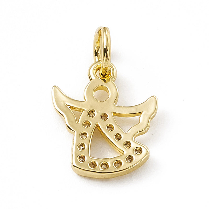 Angel, Brass, Enchapado 18k, Charm y Pendant