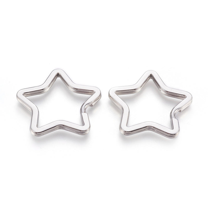 Estrella, Stainless Steel, Argollas para Llavero