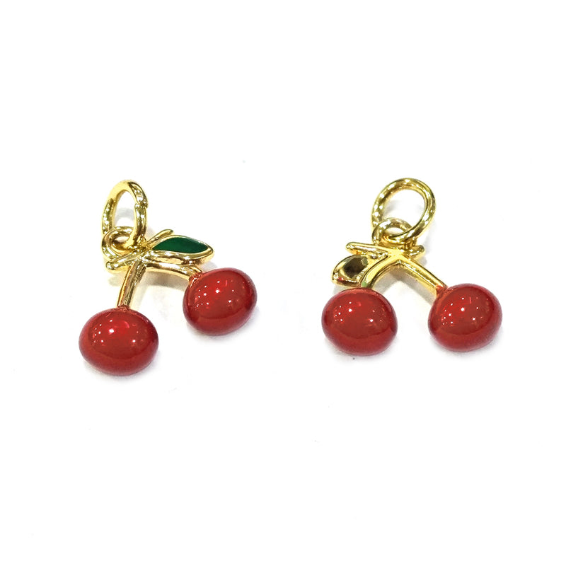 Cherry, Brass, Enchapado 18k, Charm y Pendant