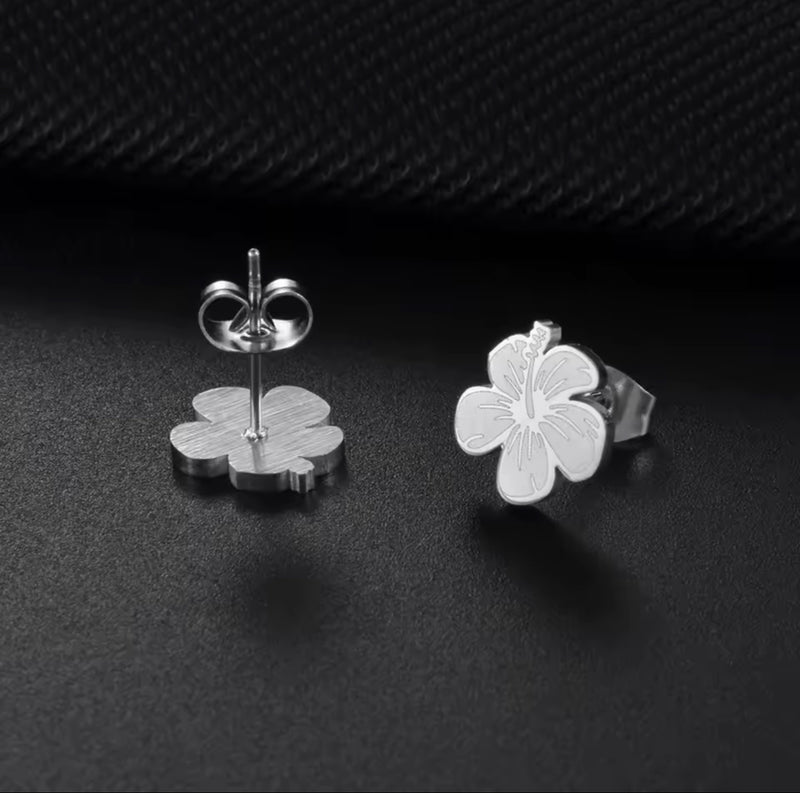 Flor de Maga, Amapola, Stainless Steel, Pantallas/Aretes