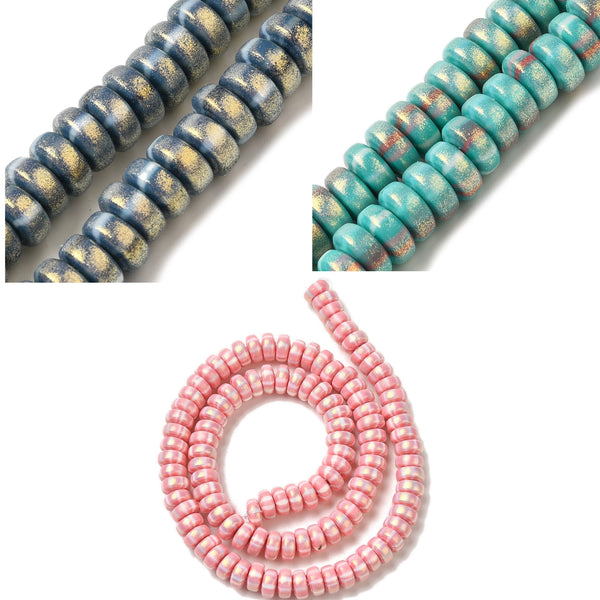 Polymer Clay, Rondelle, 7x3mm, Beads