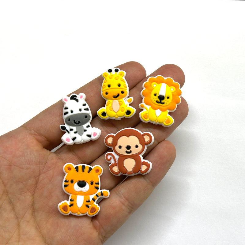 León, Tigre, Mono, Girafa, Zebra, Silicona, Beads