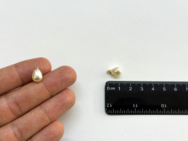 Gota, Perla, Brass, Enchapado, Charm/Pendant