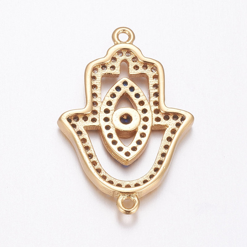 Mano de Hamsa, Fatima, Ojo, Brass, Enchapado, Conector