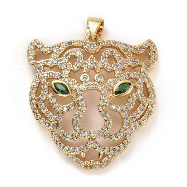 Tigre, Brass, Enchapado 18k, Charm y Pendant