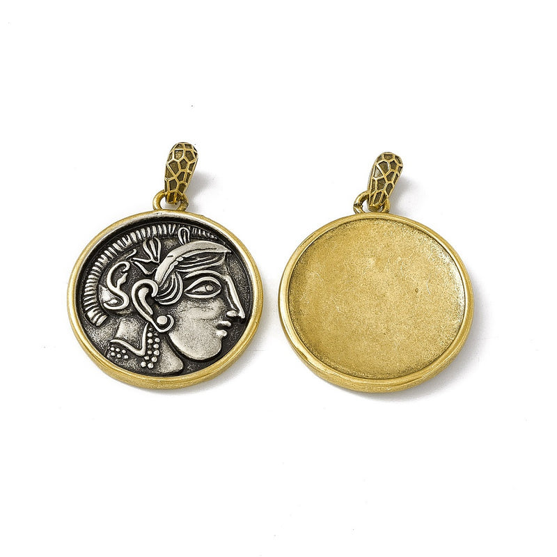 Moneda de Grecia, Antigua, Brass, Enchapado, Charm y Pendant