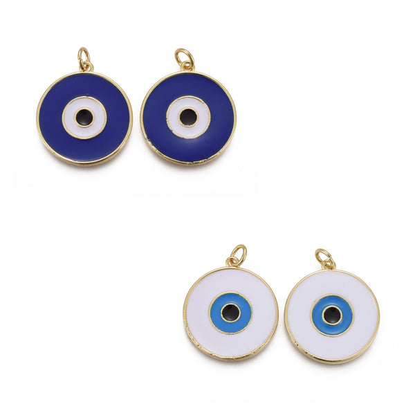 Ojo, Evil Eye, Brass, Enchapado 18k, Charm y Pendant