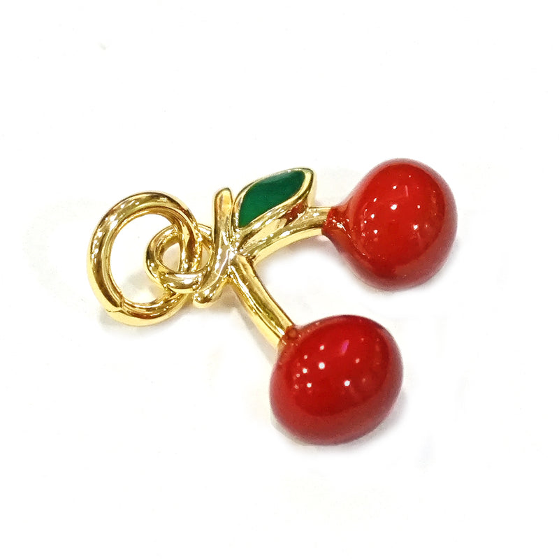 Cherry, Brass, Enchapado 18k, Charm y Pendant