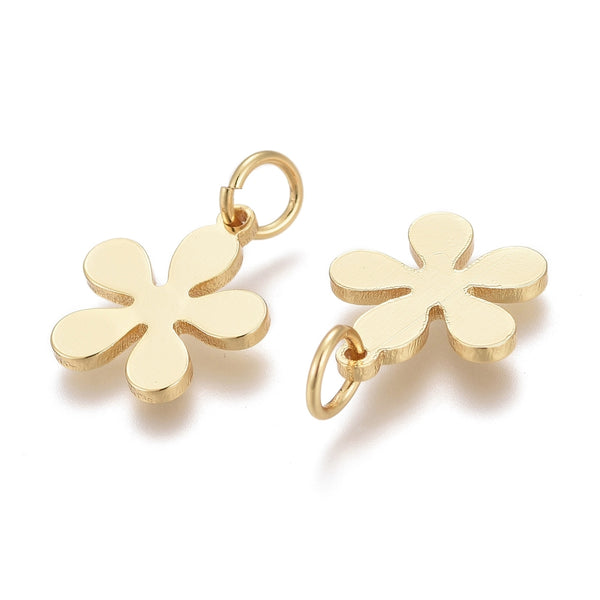 Flor, Brass, Enchapado 18k, Charm y Pendant