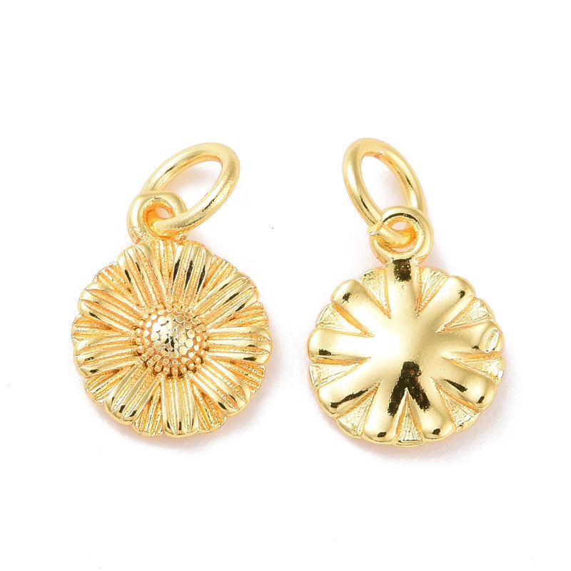 Girasol, Brass, Enchapado 18k, Charm y Pendant