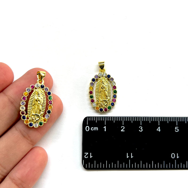 Virgen de Guadalupe, Brass, Enchapado 18k, Charm y Pendant