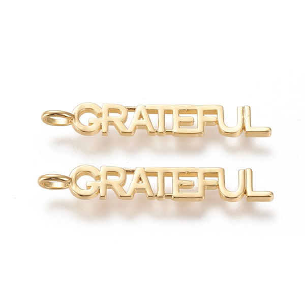 Grateful, Brass, Enchapado 18k, Charm y Pendant