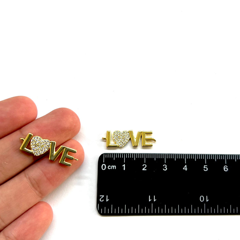 Love, Corazon, Brass, Enchapado 18k, Conector