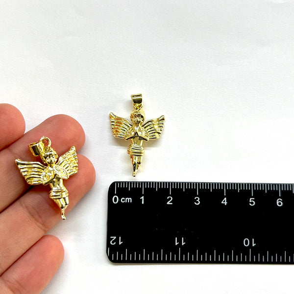 Angel, Brass, Enchapado 16k, Charm y Pendant