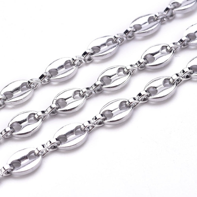 Oval Link, Stainless Steel