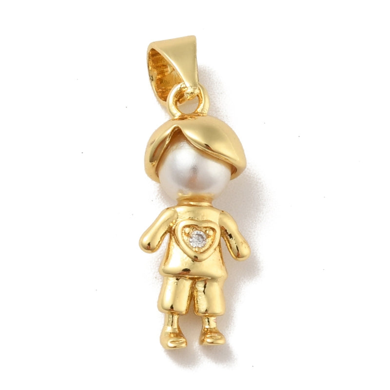 Niño, Niña, Brass, Enchapado 18k, Charm y Pendant