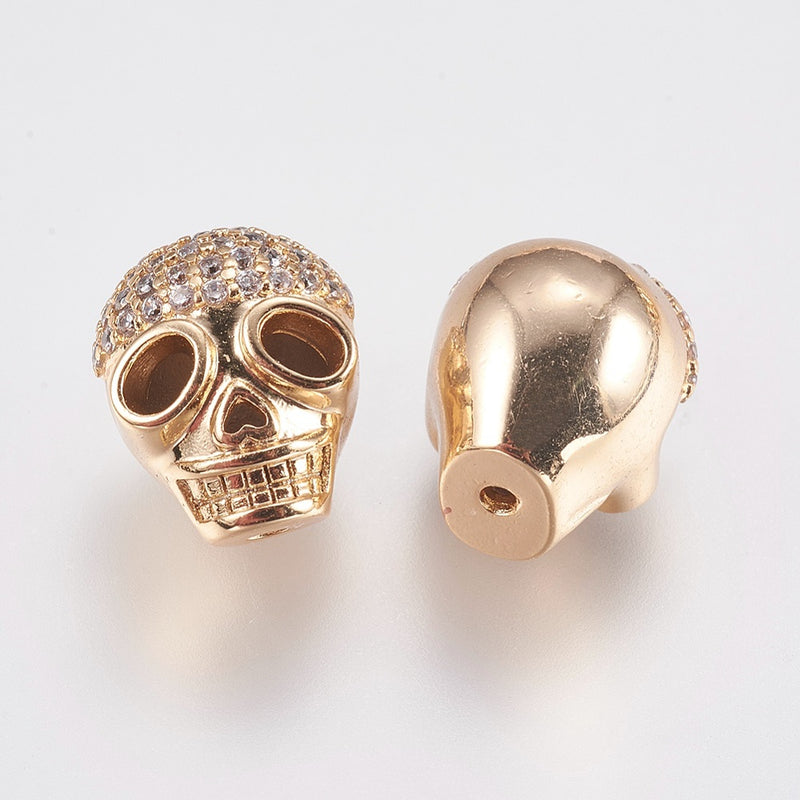 Calavera, Brass, Enchapado 18k, Beads