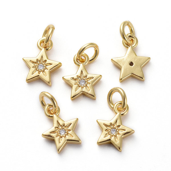 Estrella, Brass, Charm y Pendant