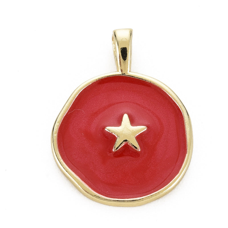 Estrella, Brass, Enchapado 16k, Charm y Pendant