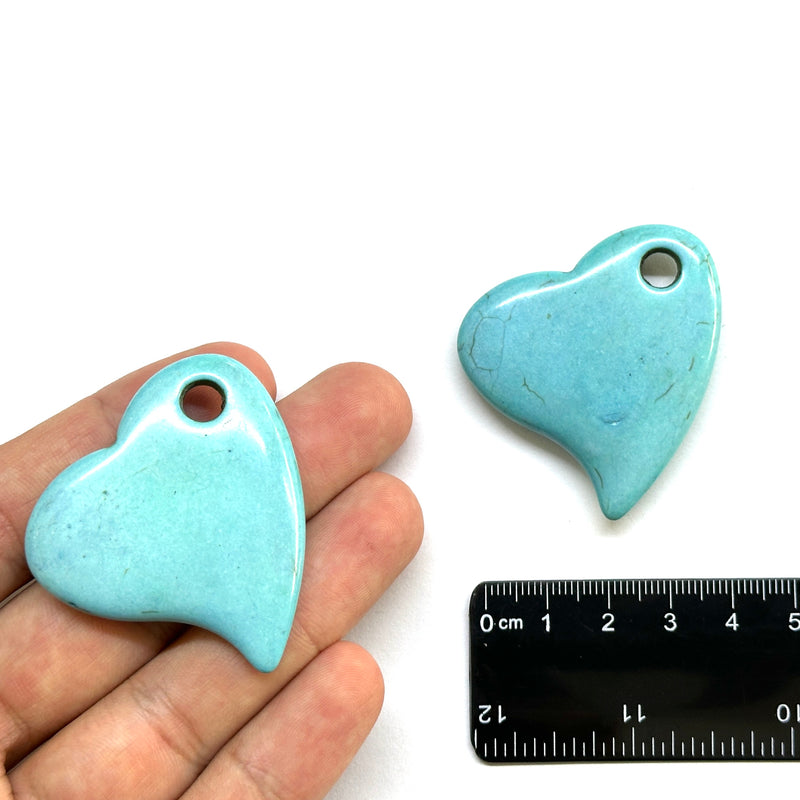 Corazón, Piedra Turquesa, Charm y Pendant