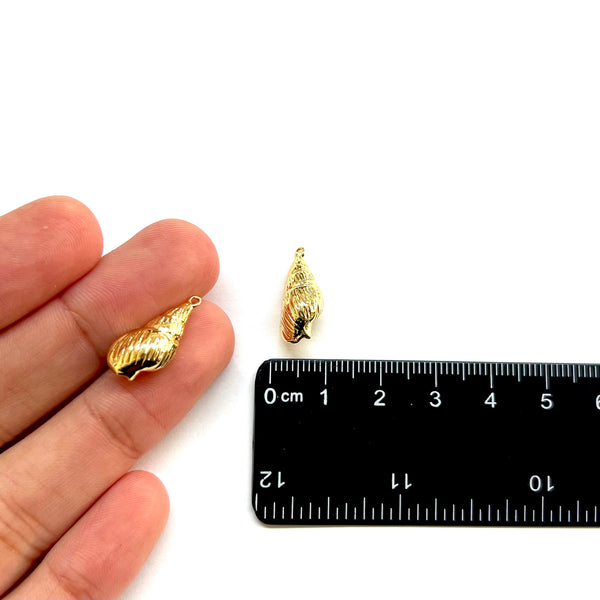 Caracol, Brass, Enchapado 18k, Charm y Pendant