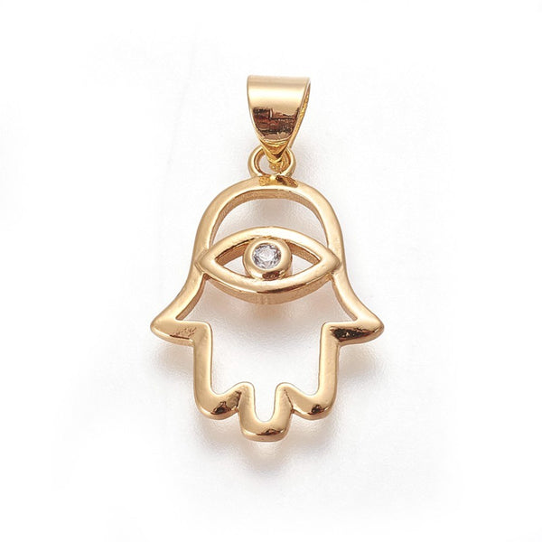 Mano de Hamsa, Fatima, Ojo, Brass, Enchapado, Charm y Pendant