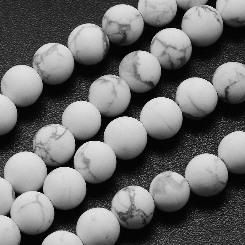 Howlite Matte, Piedra, 4mm/6mm/8mm/10mm, Beads