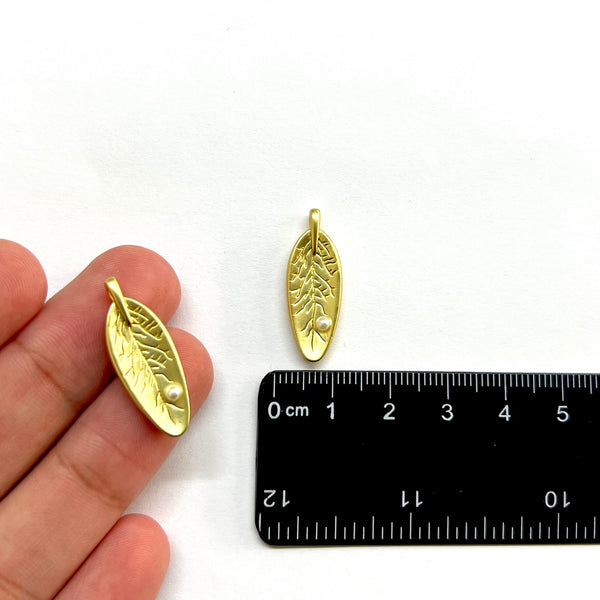 Hoja, Brass, Enchapado 18k, Charm y Pendant