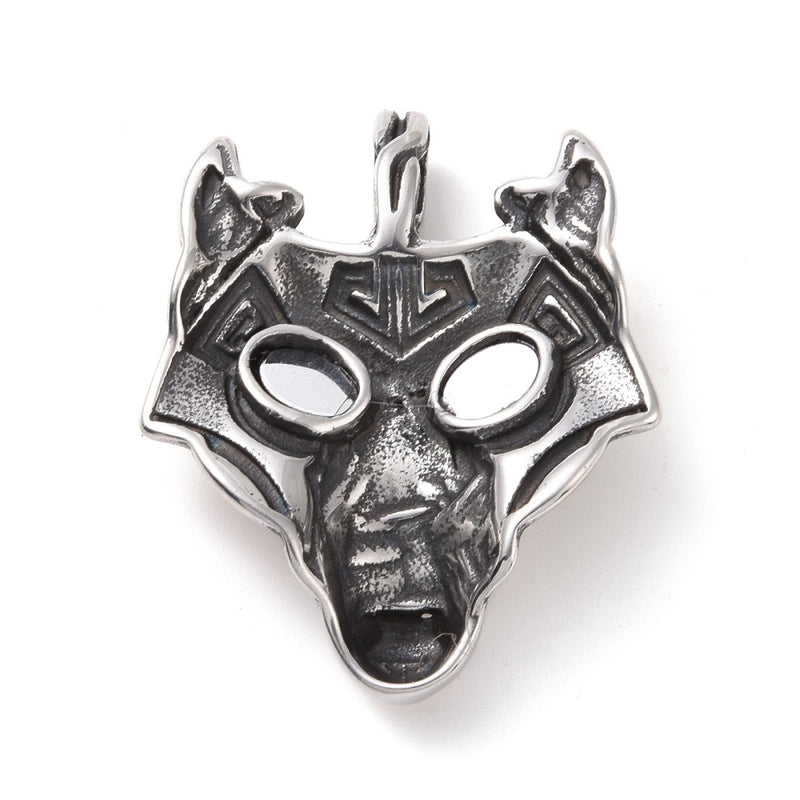 Lobo, Tibetano, Stainless Steel, Pendant