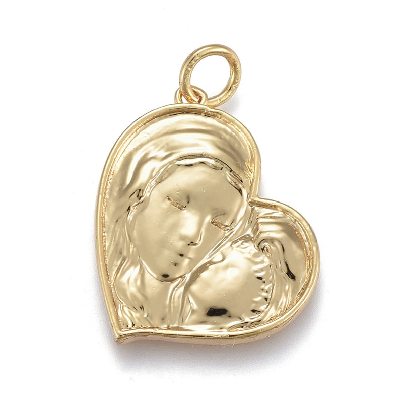 Mamá, Madre, Brass, Enchapado 18k, Charm y Pendant