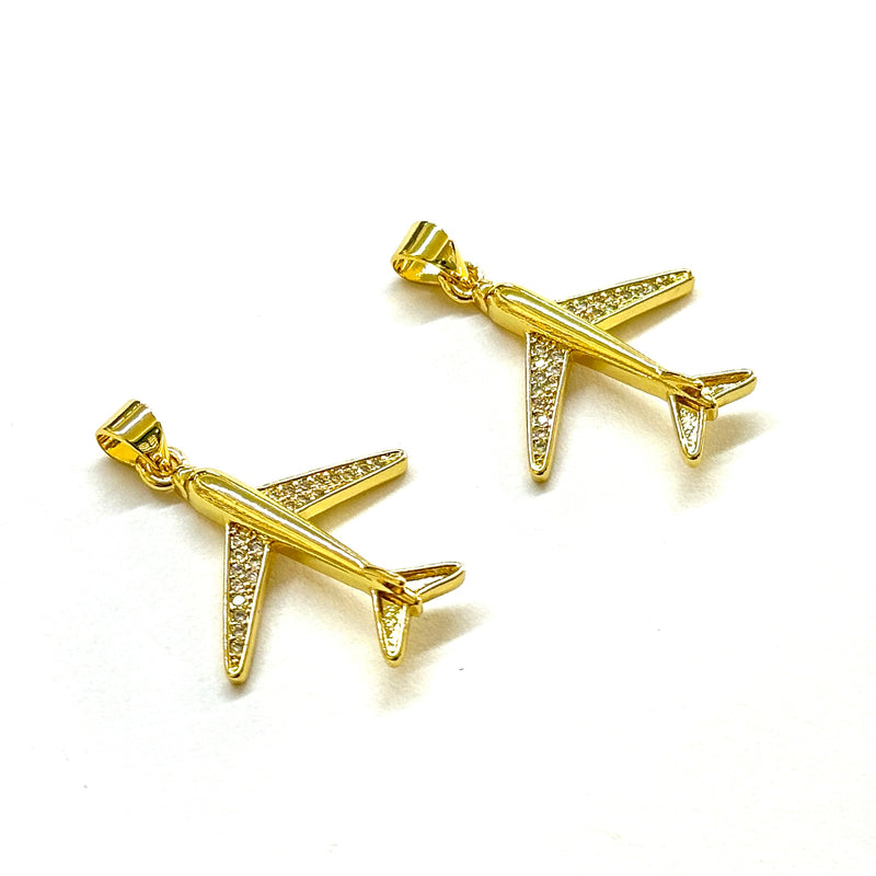 Avión, Enchapado, Charm y Pendant