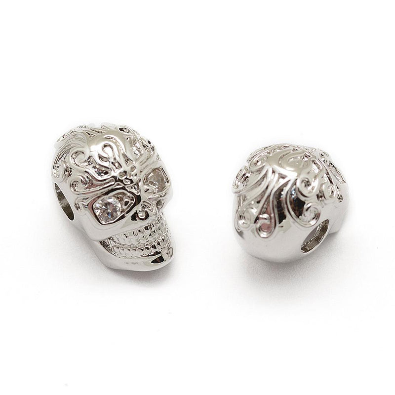 Calavera, Enchapado 18k, Rhinestone, Beads