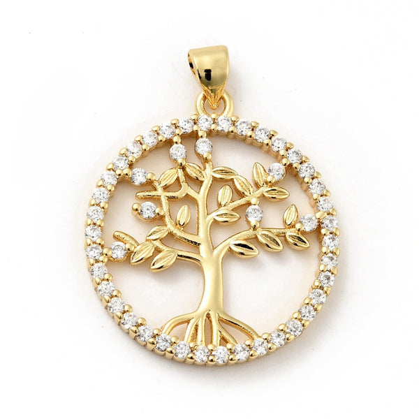 Arbol de la Vida, Brass, Enchapado 18k, Charm y Pendant