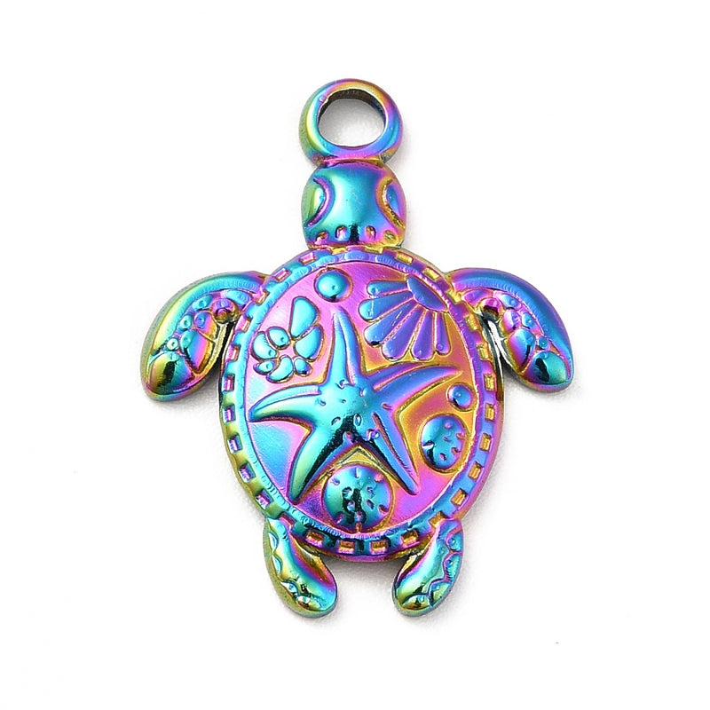 Tortuga, Stainless Steel, Charm y Pendant