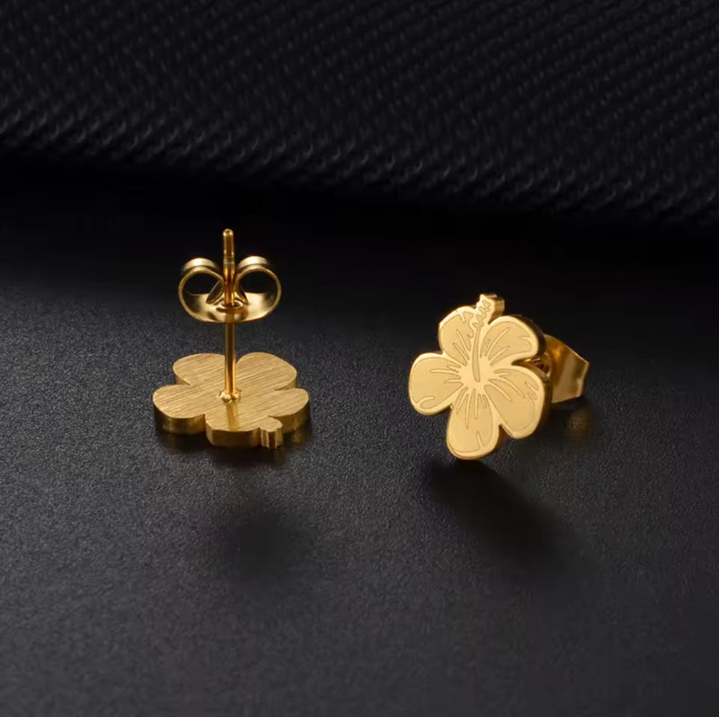 Flor de Maga, Amapola, Stainless Steel, Pantallas/Aretes