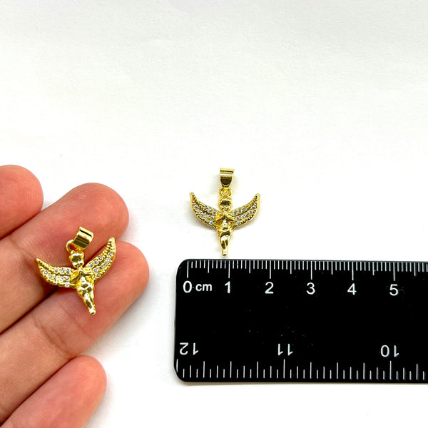 Angel, Brass, Enchapado 18k, Charm y Pendant