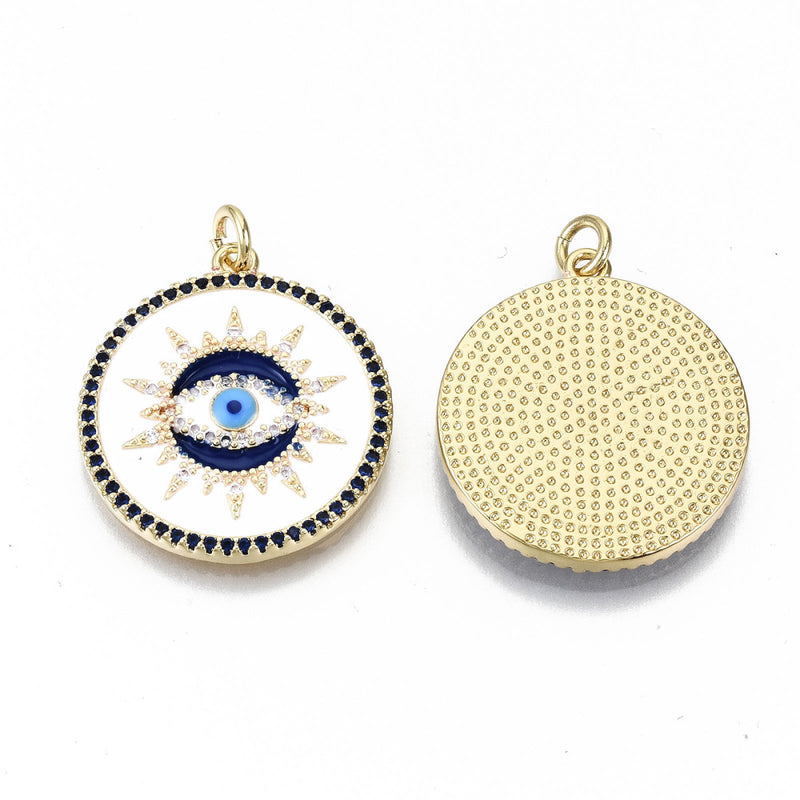 Ojo, Evil Eye, Brass, Enchapado 16k, Charm y Pendant