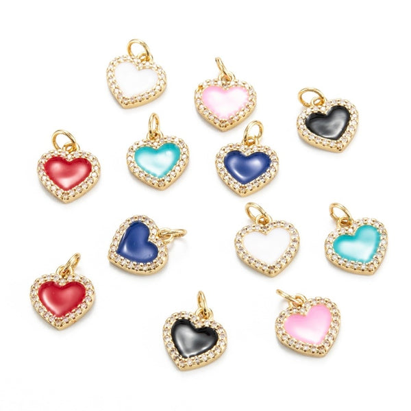 Corazón, Enchapado 18k, Charm y Pendant