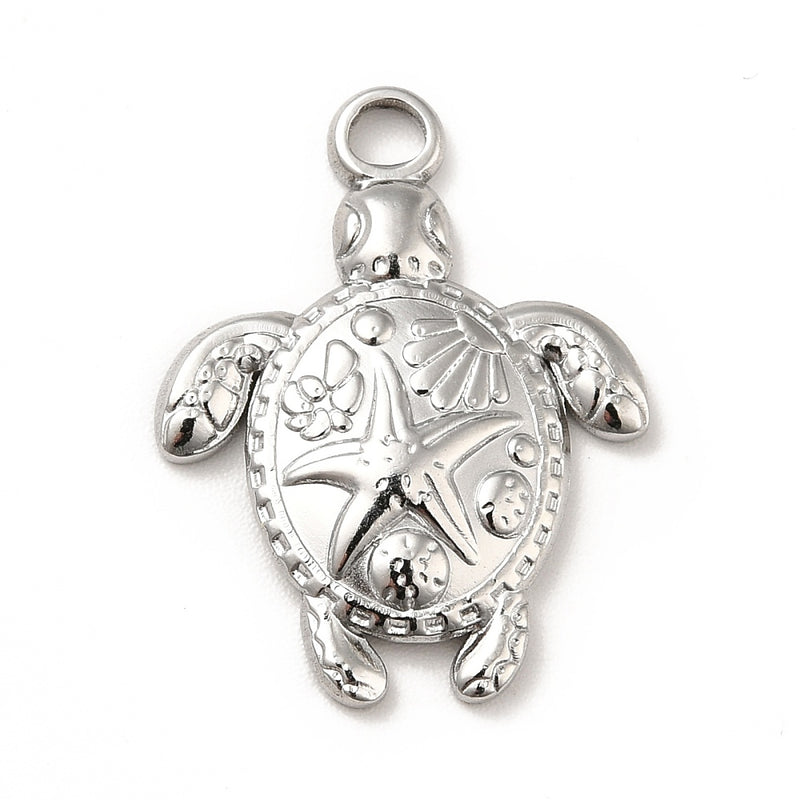 Tortuga, Stainless Steel, Charm y Pendant