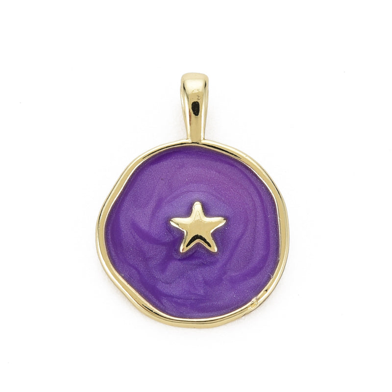 Estrella, Brass, Enchapado 16k, Charm y Pendant