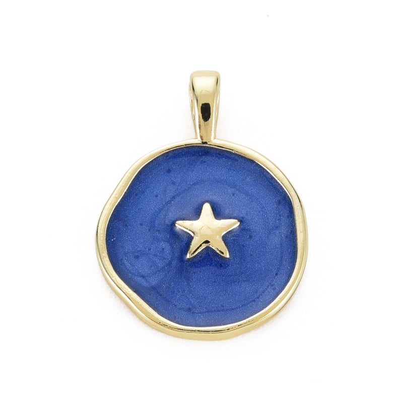 Estrella, Brass, Enchapado 16k, Charm y Pendant