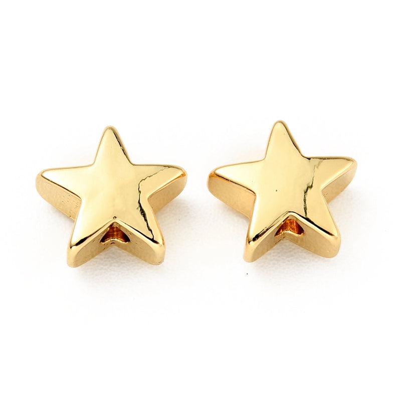 Estrella, Brass Enchapado 18k, 7mm, Beads