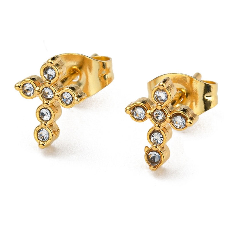 Cruz, Stainless Steel, Stud, Pantallas/Aretes