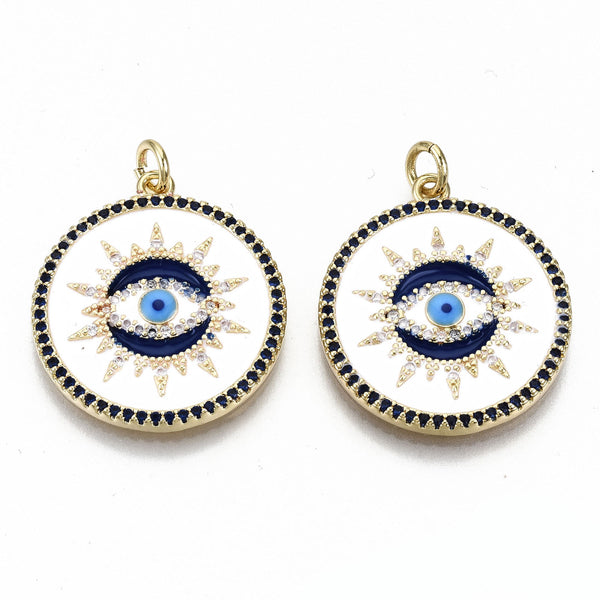 Ojo, Evil Eye, Brass, Enchapado 16k, Charm y Pendant