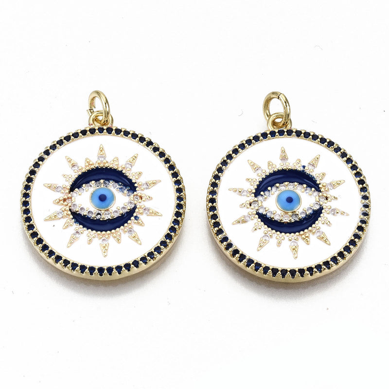 Ojo, Evil Eye, Brass, Enchapado 16k, Charm y Pendant