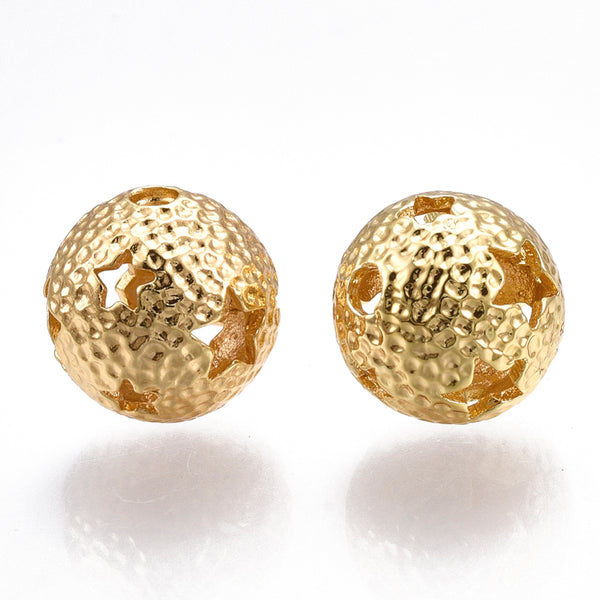 Bead con Diseño, Estrella, Brass, Enchapado 18k, Beads