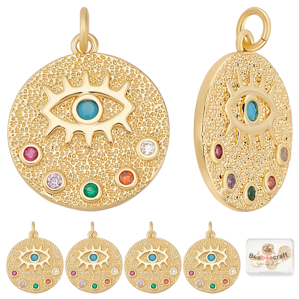 Ojo, Evil Eye, Brass, Enchapado 18k, Charm y Pendant